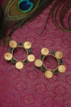 Buy_SUHANI PITTIE_Green Coin Embossed Earrings _at_Aza_Fashions