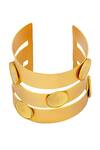 Shop_SUHANI PITTIE_Gold Plated Coin Panelled Cuffs _at_Aza_Fashions