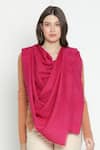 Shop_SHINGORA_Fuchsia Plain Woven Shawl _at_Aza_Fashions