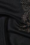 Shop_SHINGORA_Black Swarovski Floral Swirl Border Stole _Online_at_Aza_Fashions