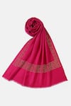 Buy_SHINGORA_Fuchsia Swarovski Embellished Grecian Border Stole _Online_at_Aza_Fashions