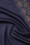 Shop_SHINGORA_Blue Swarovski Blossom Border Stole _Online_at_Aza_Fashions