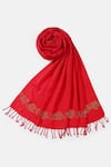 Buy_SHINGORA_Red Swarovski Blossom Vine Embellished Stole _Online_at_Aza_Fashions