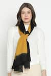 Shop_SHINGORA_Yellow Dobby Ombre Pattern Shawl _at_Aza_Fashions