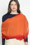 Shop_SHINGORA_Orange Dobby Gradient Pattern Shawl _at_Aza_Fashions