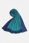 Buy_SHINGORA_Green Dobby Gradient Pattern Detail Shawl _Online_at_Aza_Fashions