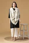 Buy_Shingora_Off White Woven Jacquard Flora Pattern Woolen Shawl _at_Aza_Fashions