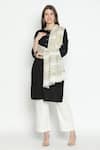 Shingora_Off White Woven Jacquard Flora Pattern Woolen Shawl _Online_at_Aza_Fashions