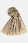 Buy_SHINGORA_Beige Woven Jacquard Fleur Pattern Woolen Shawl _Online_at_Aza_Fashions