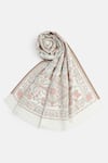 Buy_SHINGORA_Off White Woven Jacquard Persian Bloom Pattern Woolen Shawl _Online_at_Aza_Fashions