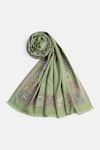 Buy_SHINGORA_Green Woven Jacquard Tribal Blossom Pattern Shawl _Online_at_Aza_Fashions