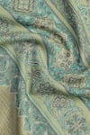 Shop_SHINGORA_Green Jacquard Floral Mughal Pattern Shawl _Online_at_Aza_Fashions