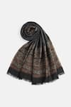 Buy_SHINGORA_Black Floral Mughal Pattern Shawl _Online_at_Aza_Fashions