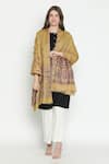 SHINGORA_Yellow Jacquard Floral Pattern Shawl _Online_at_Aza_Fashions