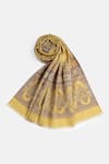 Buy_SHINGORA_Yellow Jacquard Floral Pattern Shawl _Online_at_Aza_Fashions