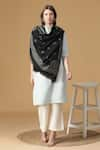 Buy_SHINGORA_Black Floral Pattern Shawl _at_Aza_Fashions