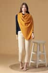 Buy_SHINGORA_Yellow Solid Fringed Edge Shawl _at_Aza_Fashions