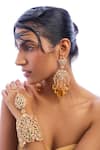 Buy_Opalina Soulful Jewellery_White Crystal Celestial Love Embellished Earrings _at_Aza_Fashions