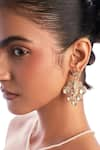 Buy_Opalina Soulful Jewellery_White Crystal Lunar Romance Embellished Earrings _at_Aza_Fashions