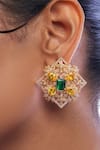 Buy_Opalina Soulful Jewellery_White Emeralds Royal Radiance Embellished Studs _at_Aza_Fashions