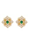 Shop_Opalina Soulful Jewellery_White Emeralds Royal Radiance Embellished Studs _at_Aza_Fashions