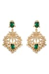 Buy_Opalina Soulful Jewellery_Green Crystal Ethereal Love Embellished Earrings _at_Aza_Fashions