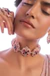 Opalina Soulful Jewellery_White Gemstone Embellished Choker _Online_at_Aza_Fashions