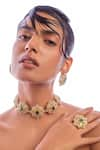 Buy_Opalina Soulful Jewellery_White Citrine Royal Radiance Crystal Embellished Choker _at_Aza_Fashions