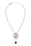 Shop_Opalina Soulful Jewellery_White Sapphire A Timeless Tale Swarovski Embellished Pendant Necklace _at_Aza_Fashions