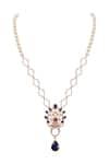 Opalina Soulful Jewellery_White Sapphire A Timeless Tale Swarovski Embellished Pendant Necklace _Online_at_Aza_Fashions