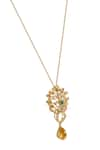 Buy_Opalina Soulful Jewellery_White Crystal Solaria Floral Carved Pendant Necklace _Online_at_Aza_Fashions