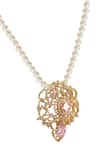 Opalina Soulful Jewellery_White Quartz Sweet Serenade Swarovski Embellished Pendant Necklace _Online_at_Aza_Fashions