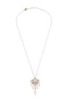 Shop_Opalina Soulful Jewellery_White Crystal Under The Stars Embellished Pendant Necklace _at_Aza_Fashions