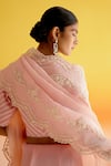 Shop_Amisha Kothari_Pink Silk Embroidery Floral Surbhi Dori Saree With Unstitched Blouse Piece _at_Aza_Fashions