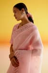 Shop_Amisha Kothari_Pink Silk Shruti Candy Stripe Embroidered Saree With Unstitched Blouse Piece _Online_at_Aza_Fashions