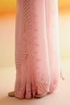 Amisha Kothari_Pink Silk Shruti Candy Stripe Embroidered Saree With Unstitched Blouse Piece _at_Aza_Fashions