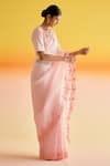 Buy_Amisha Kothari_Pink Silk Embroidery Floral Samaira Beads Saree With Unstitched Blouse Piece _Online_at_Aza_Fashions