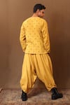 Shop_MATI_Yellow Cotton Handwoven Baggy Pant _at_Aza_Fashions