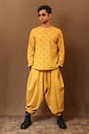 Buy_MATI_Yellow Cotton Handwoven Baggy Pant _Online_at_Aza_Fashions