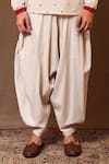 MATI_Off White Cotton Embroidery Heart Short Kurta With Baggy Pant _Online_at_Aza_Fashions