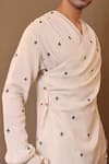 Buy_MATI_Off White Cotton Embroidery Club Handwoven Overlap Shirt With Baggy Pant _Online_at_Aza_Fashions