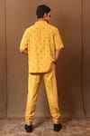 Shop_MATI_Yellow Cotton Handwoven Straight Pant _at_Aza_Fashions