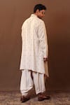 Shop_MATI_Off White Cotton Hand Woven Spade Embroidered Short Kurta Jacket Set _at_Aza_Fashions