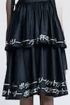 Pocketful Of Cherrie_Black Crinkled Lurex Embroidered Pipe Square Midnight Sheen Tiered Dress _at_Aza_Fashions