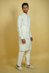 Shop_Zardozi Zari_Green Raw Silk Embroidered Floral Thread Bundi Set _Online_at_Aza_Fashions