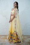 Shop_Zardozi Zari_Yellow Raw Silk Embroidery Zardozi Sweetheart Carnival Fleur Ombre Lehenga Set _Online_at_Aza_Fashions