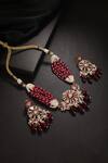 Buy_MINAKI_Red Kundan Utsav Choker Set _at_Aza_Fashions