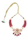 MINAKI_Red Kundan Utsav Choker Set _Online_at_Aza_Fashions