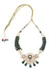 MINAKI_Green Kundan Utsav Embellished Choker Set _Online_at_Aza_Fashions