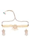 Shop_MINAKI_White Kundan Chandani Embellished Choker Set _at_Aza_Fashions